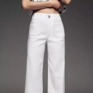Anthropologie Maeve White Cropped Pants